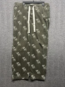 Abercrombie & Fitch Hose Herren Medium Grün Elch Print Lounge Vintage All Over - Bild 1 von 7