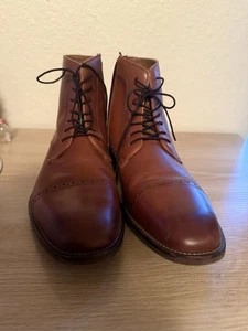 Kenneth Cole Reaction Herren Kevin Schnürstiefel Braun Leder Größe 11 Medium - Bild 1 von 9