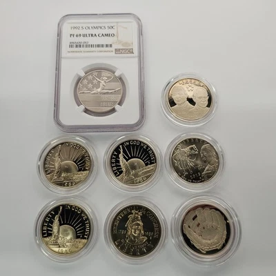 (LOT OF 8) 50c Generals Marshalls Baseball Half Dollar PROOF US Mint w/OGP & COA - Image 1 of 4