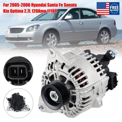Car Alternator 2655424 Fits Kia Sportage 2.7L 2005-2010 12V Foto 1 de 4