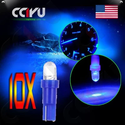 10x Ultra Blue T5 17 37 58 70 73 74 Dashboard Panel Gauge LED Wedge Bulbs Light - Image 1 of 4