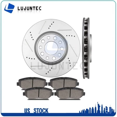 Kit de pastillas de freno y rotores delanteros de cerámica para Dodge Dart 2013-2016 izquierda+derecha Foto 1 de 4