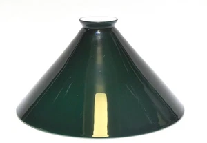 VINTAGE 9 7/8 IN CASE GREEN STUDENT OFFICE CONE LAMP SHADE 2 1/4 FITTER - Picture 1 of 5