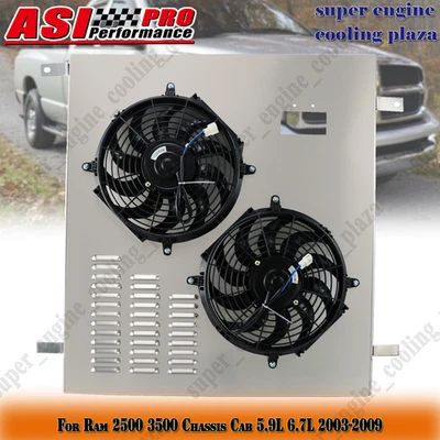 Electric Radiator Fan Shroud+Relay For 03-09 Ram 2500/3500 Chassis Cab 5.9L 6.7L Foto 1 de 4