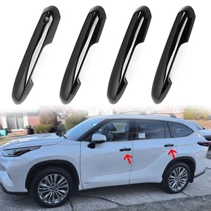 4x Car Door Handle Cover Trim Black For 2023-2025 Toyota Highlander Accessories - Picture 1 of 9