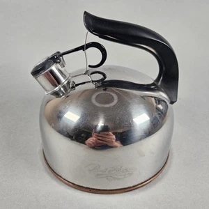 Vintage Paul Revere Ware pfeifende Teekanne Wasserkocher 2 Quart Kupferboden 1801 CU10 E - Bild 1 von 9