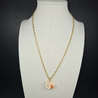 Collar pequeño CONCH SHELL cadena chapada en oro 10K 18" largo reversible Foto 1 de 4