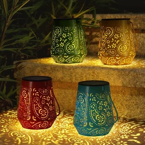 4 Pack Solar Lanterns Outdoor Waterproof Solar Lights Gifts for Women Garden ... - Picture 1 of 9