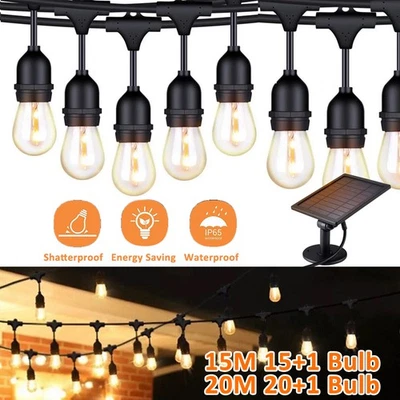 LED Festoon Light Solar String Light Waterproof Wedding Party Outdoor Bulb Decor - image 1 of 4