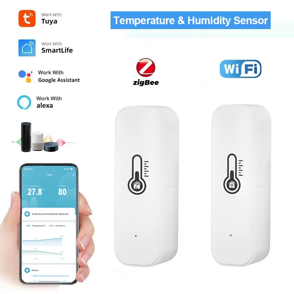 Tuya WiFi/ZigBee Temperature and Humidity Smart Home Thermometer Hygrometer APP  - Image 1 of 4
