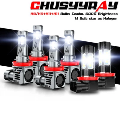 Combo de faros antiniebla altos-bajos 6X LED para Saturn Sky 2007-2010 Foto 1 de 4