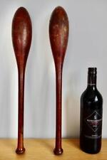 LOVELY PAIR OF VINTAGE WOODEN INDIAN CLUBS ~ STRONG MAN ~ EXERCISE ~ JUGGLING