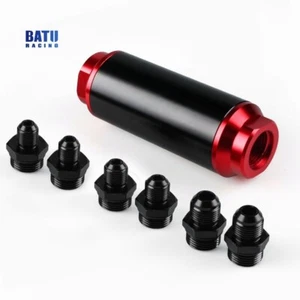 Filtro de combustible en línea AN6 AN8 AN10 44 mm alto flujo 100 micras tocho limpiable - Imagen 1 de 7