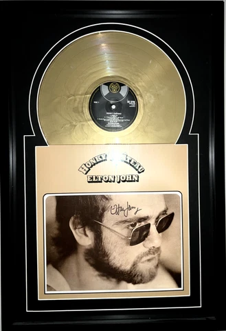 Elton John Autographed Album Honky Chateau (Gold Vinyl)  Framed Cover