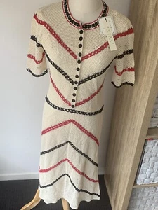 Noughat London Sz 12 Crochet Vintage 1920s Style Dress NWT - Picture 1 of 7