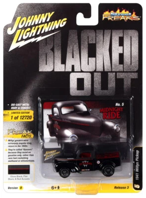 Автомобиль пикап Willys 1941 Johnny Lightning Street Freaks Blacked Out масштаб 1:64 - Изображение 1 из 3