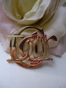 Christian Dior Gold Tone 4.5cm Smaller Logo Brooch Vintage 1980s Stunning Unworn - Imagen 1 de 7
