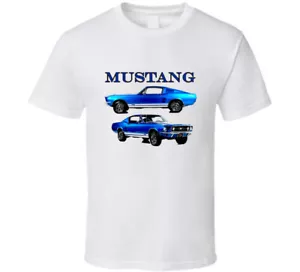 67 Camiseta de regalo Musclecar azul Mustangt Fastback - Imagen 1 de 3