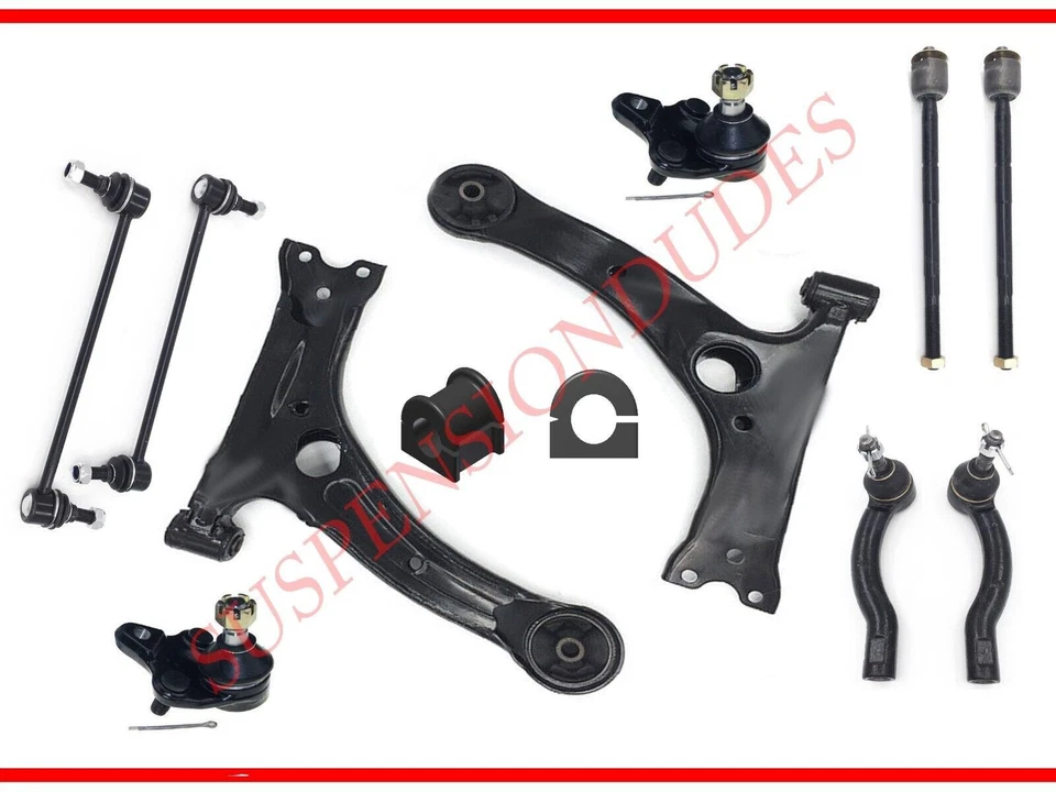 Kit de barra estabilizadora rótula brazo de control de suspensión delantera 12 piezas Toyota Corolla 2003-08 Foto 1 de 1