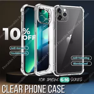 Clear Case For iPhone 16 15 14 13 12 11 Pro Xs Max 7 8Plus Shockproof Cover Lot - Picture 1 of 13