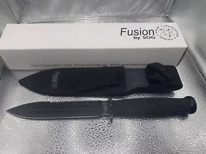 SOG Fusion Fixation 8Cr13MoV Fixed Blade Knife NIB - Picture 1 of 7