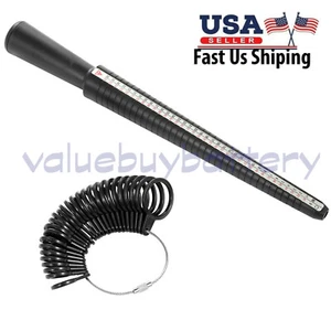 2Pcs Ring Sizer Guage Mandrel Finger Sizing Measure Stick Jewelry Tool Plastic - Picture 1 of 2