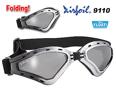 Gafas Airfoil negras plateadas plegables plateadas con lente espejo plateada y UV 400 Foto 1 de 4
