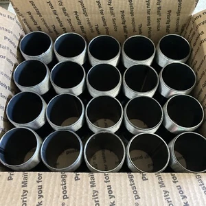 NEW Sch40 STEEL PIPE THREADED NIPPLE FITTING 2”X 4” LOT OF 20 - Picture 1 of 5