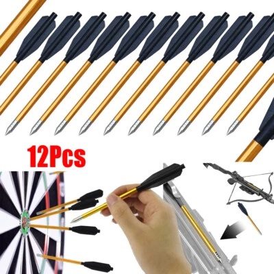 12 PCS Pistol Mini Crossbow Arrows Aluminum Gold Color Bolts for 50-Pounds 80lbs - Image 1 of 4