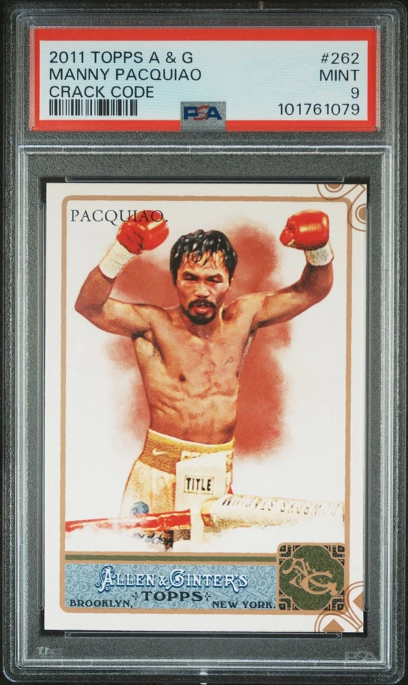 2011 Topps Allen & Ginter Manny Pacquiao #262 CRACK CODE Card Boxing PSA 9 MINT - Image 1 of 2