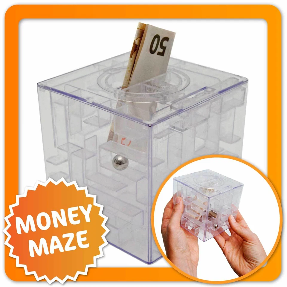 Spardose 3D-Kugel-Labyrinth Rätsel Sparschwein Geldlabyrinth Gelddose Sparbüchse - Bild 1 von 4