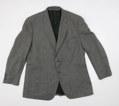 Gieves & Hawkes Hombres Gris Geométrico Lana Chaqueta Traje Chaqueta Talla 46 Regular Foto 1 de 4