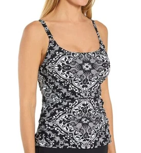 Jantzen Marvelous Medallion Cami Tankini Black 12 - Picture 1 of 1