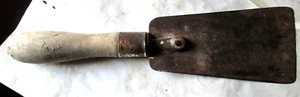 ANTIQUE CARPENTER TROWEL IRON BLADE, BRASS CUFF SCREW ON HANDLE, 10 7/8"X3" USED - Picture 1 of 4