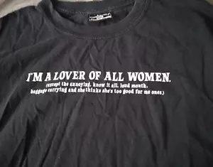 Vintage - Amante delle Donne - T-Shirt Uomo XXL Nera Divertente Umorismo Dire T-Shirt - Foto 1 di 2