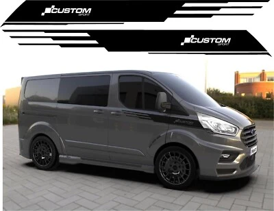 FORD TRANSIT CUSTOM SPORT VAN DECALCOMANIE LATERALI ADESIVI VINILE GRAFICA AUTO CAMION