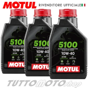 3 litri Olio Motore MOTUL 5100 10W40 4T MA2 Sintetico x Moto-Scooter-ATV 4 Tempi - Foto 1 di 5