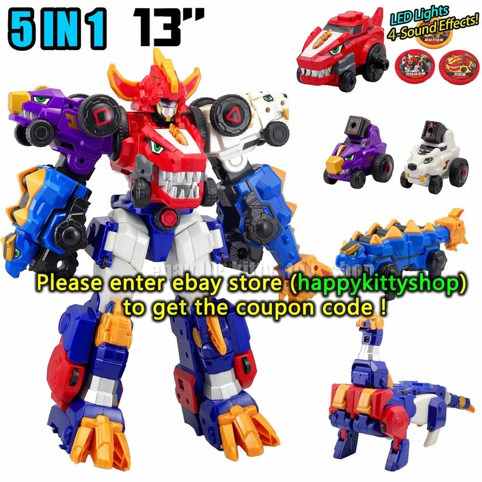 Dino Core Ultra D-Buster Tyranno Dinosaur Transform Robot Combiner 5 in 1 Figure - Image 1 of 4