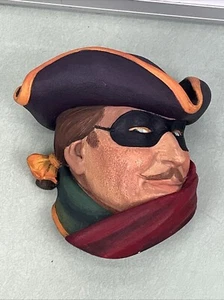 Vintage Chalkware Head Pirate Highway Man Hanging Wall Decor Art Robinhood - Picture 1 of 5
