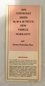 1970 Chevrolet 10,20,30 New Vehicle Warranty Book Booklet 3970672 Includes Plate - Bild 1 von 4