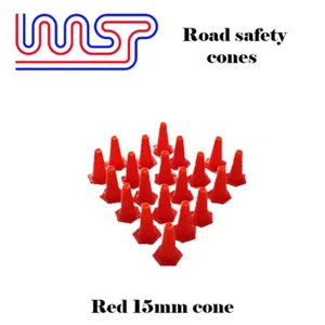 Safety Cones Red 15mm 20 pack Track Side Scenery 1:32 scale - Afbeelding 1 van 3