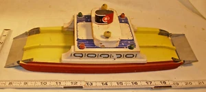 KEYSTONE CAR FERRY BOAT 1930s WOODEN TOY WITH METAL RAMPS - Picture 1 of 3
