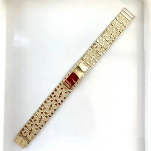 Solid 10K gold 20mm Nugget ID bracelet EJBR20009 - Picture 1 of 6