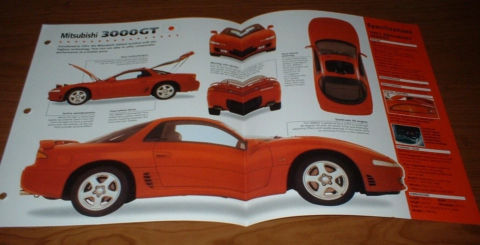 1991 Mitsubishi 3000GT Original Imp Brochure Specs Info 91 92 93-99 3000 GT - Image 1 of 1