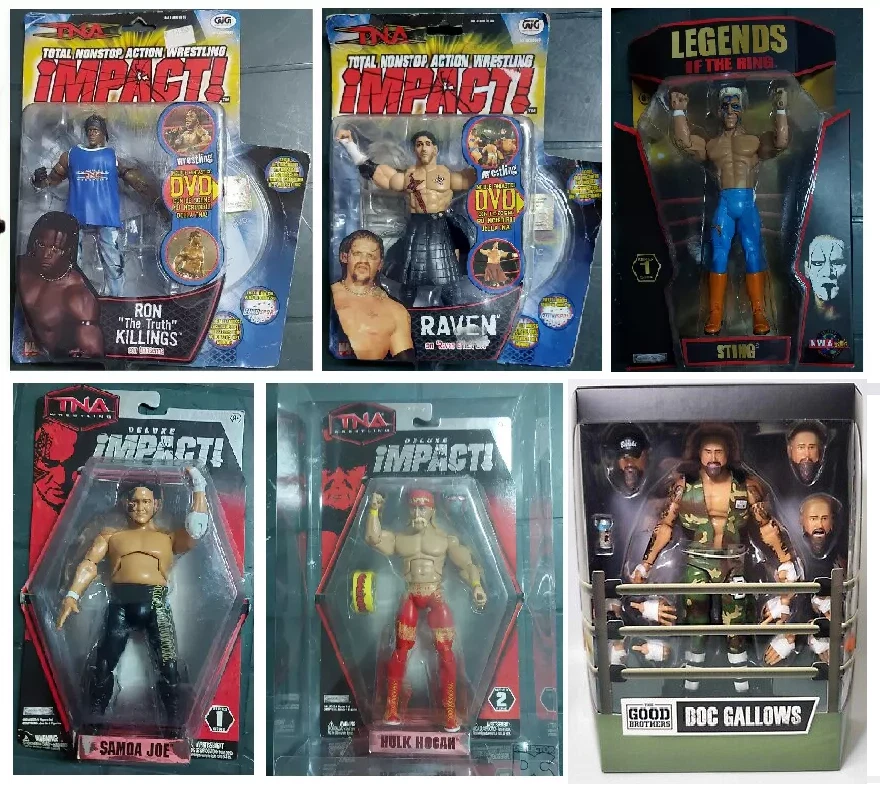 WWE ACTION FIGURE SERIE TNA MARVEL JAKKS TOY WRESTLING, NEW - Immagine 1 di 1
