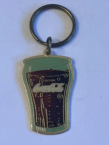 VERY COOL 1994 VINTAGE COCA-COLA SODA GLASS CLOISONNÉ KEYCHAIN/KEYRING/KEYFOB 👀 - Picture 1 of 5