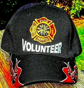 SOMBRERO DE BOMBERO VOLUNTARIO - Departamento de Bomberos de Cruz y Llamas Maltesas Bordadas. Gorra - Imagen 1 de 4