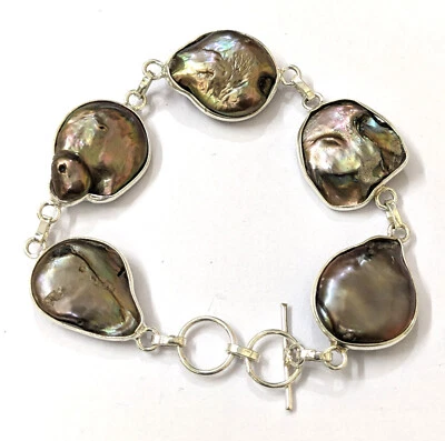 silver plated Bracelet Keshi pearl Bracelet Natural Pearl Bracelet, gift for her - Image 1 of 4