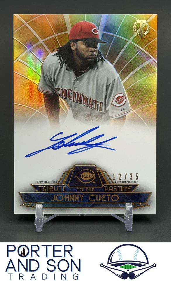 Johnny Cueto #/35 Tribute to the Pastime Sepia Auto 2014 Topps Tribute #TPT-JC - Image 1 of 2