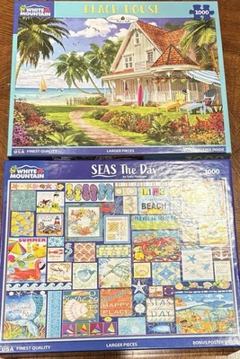 White Mountain (lot Of 2) 1000 Pc. Jigsaw  puzzles 1000 PCs . Nonsmoker/PreOwned - Image 1 of 3